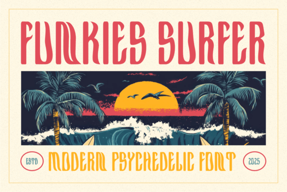 Funkies Surfer: A Psychedelic Font for Bold Visual Design